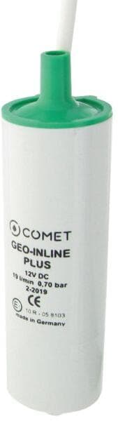 Inline vannpumpe Geo-Inline-Plus 12V, 19 l/min, 0,7 bar forfra