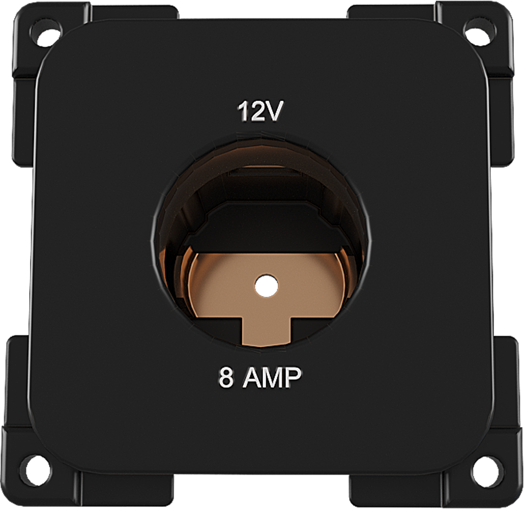 Innbygget 12V stikkontakt C-Line for campingvogn svart fra Haba