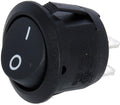 Innbyggingsbryter rund 12V/24V/230V svart Ø23mm - TRU Components forfra