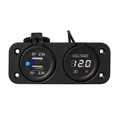 Innbyggingssett voltmeter 30V og dobbel USB-kontakt 2x2100mA ProPlus forfra