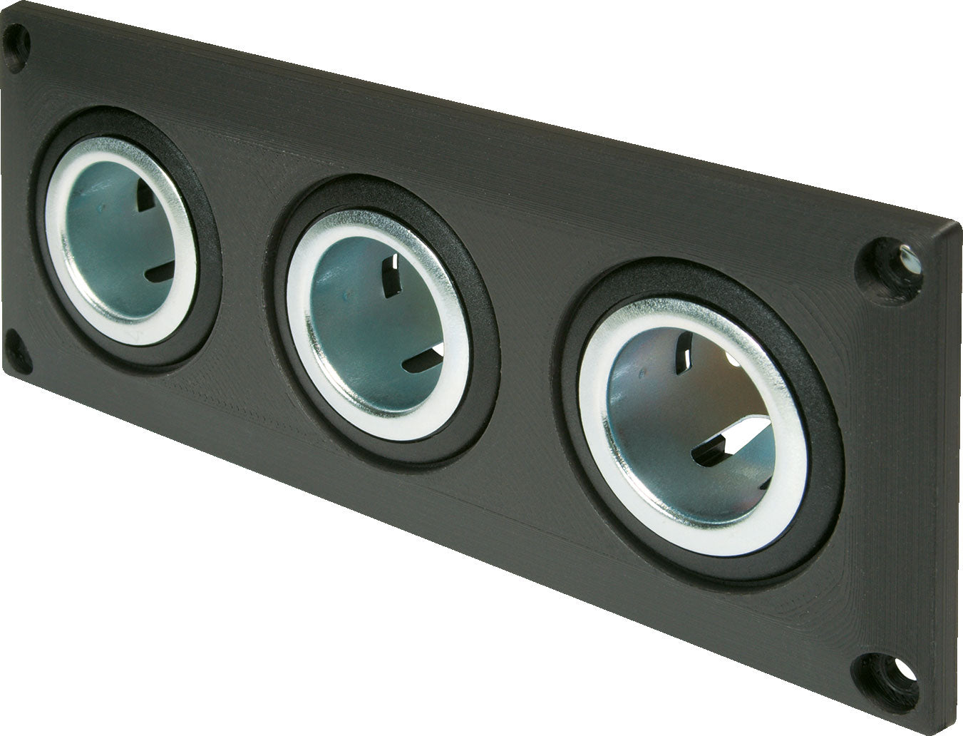 Innbyggingsuttak med 3 stikkontakter 12-24V 21mm - ProCar for montering
