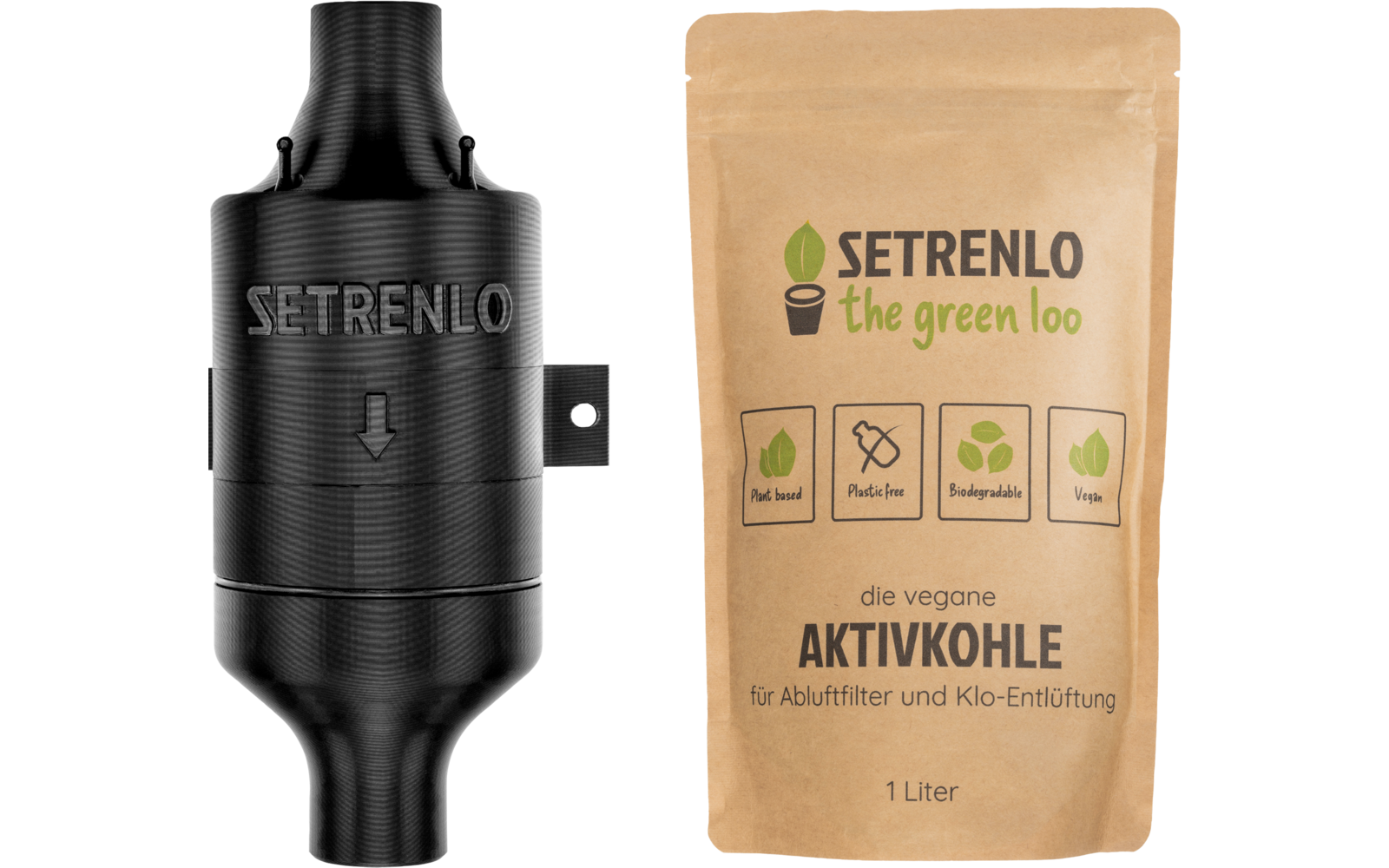Montert Innebygd toalettventilasjon med aktivkull 12V 60 m³/h - Setrenlo i ventilasjonsrør