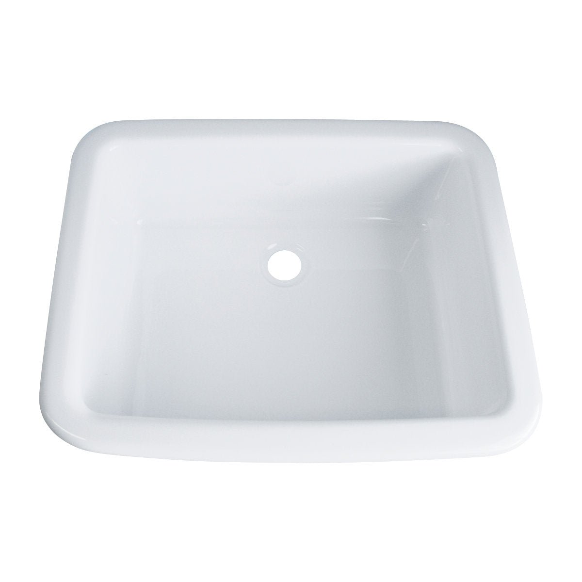 Innfelt vask rektangulær 35x28 cm hvit polystyren - Comet forfra
