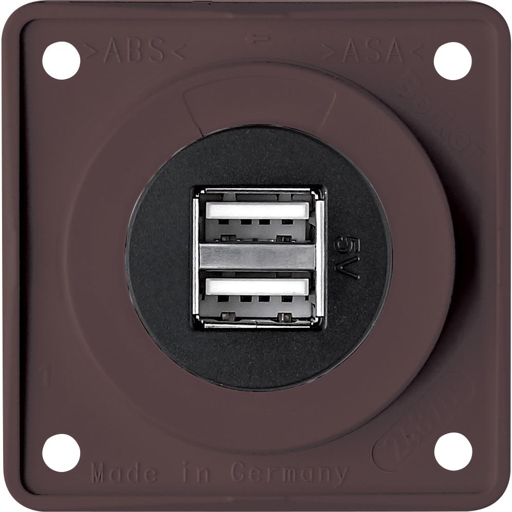 Integro Flow og Pure dobbel USB stikkontakt 12 V hvit for camping
