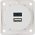 Integro USB A+C ladekontakt 12V polarhvit for 12 V systemer
