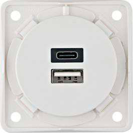 Integro USB A+C ladekontakt 12V polarhvit for 12 V systemer