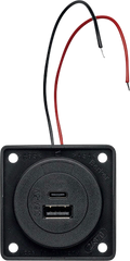 Integro USB A+C ladestikkontakt 12 V grå matt - Berker for campingbruk