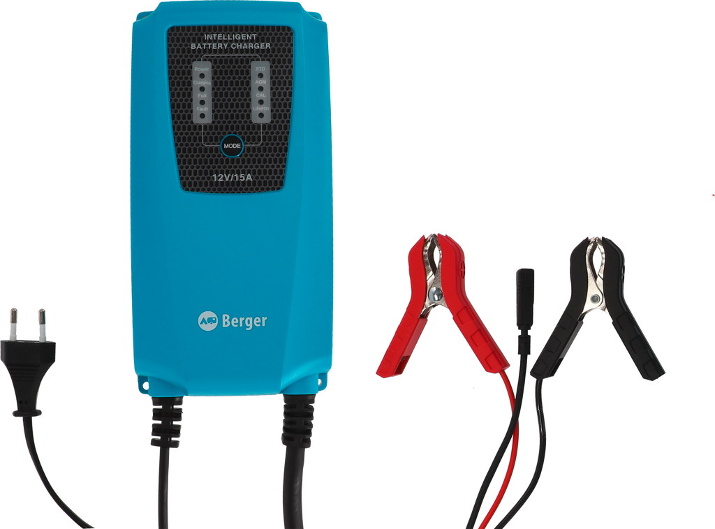 Intelligent batterilader IBC 15 for 12 V 15 A forfra