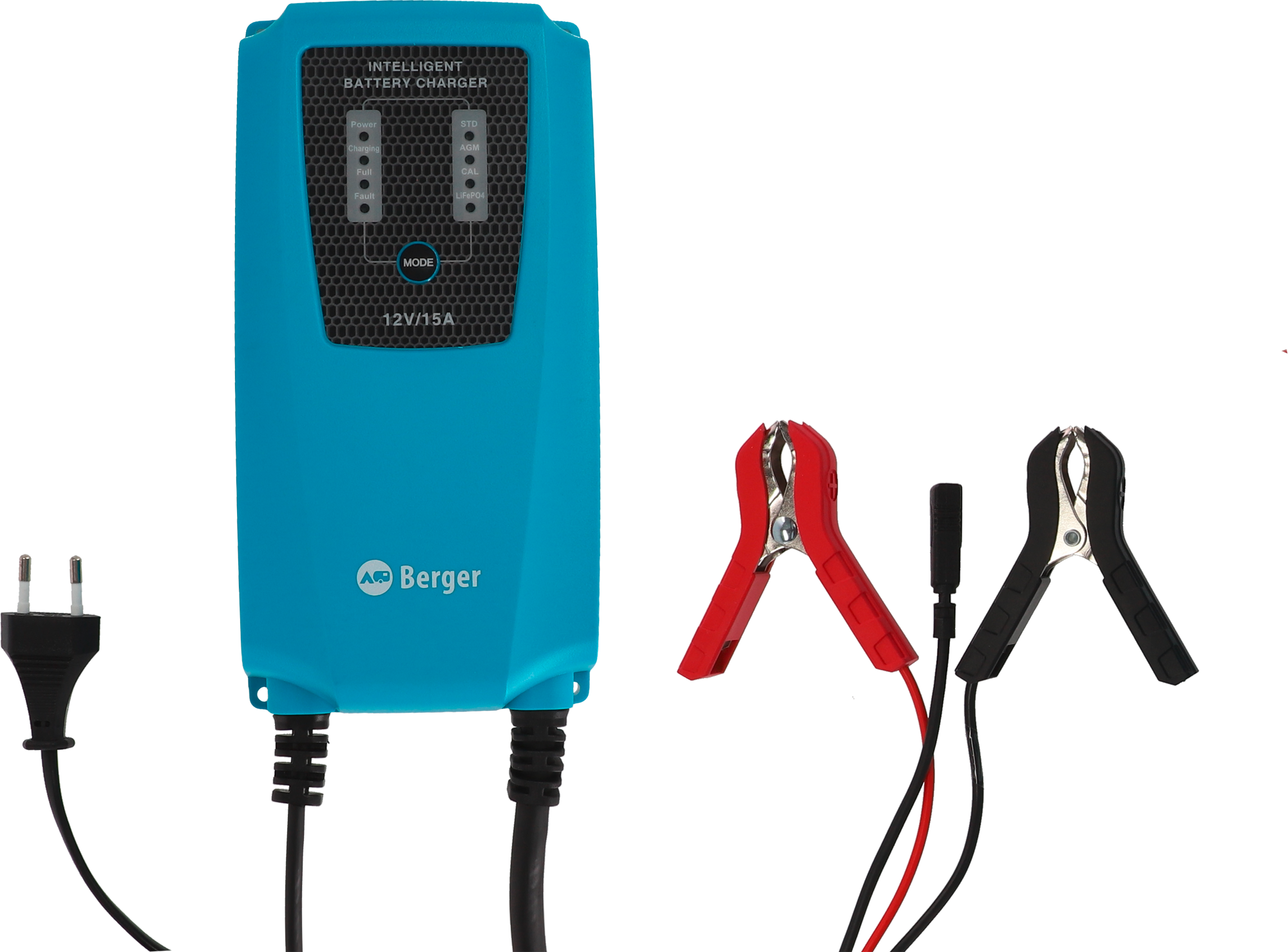 Intelligent batterilader IBC 15 for 12 V 15 A forfra