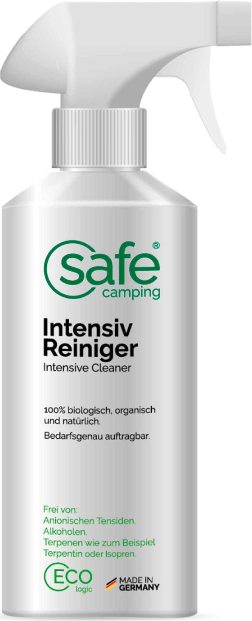 Intensivrens for bobil og campingvogn 500 ml - Safe Camping forfra