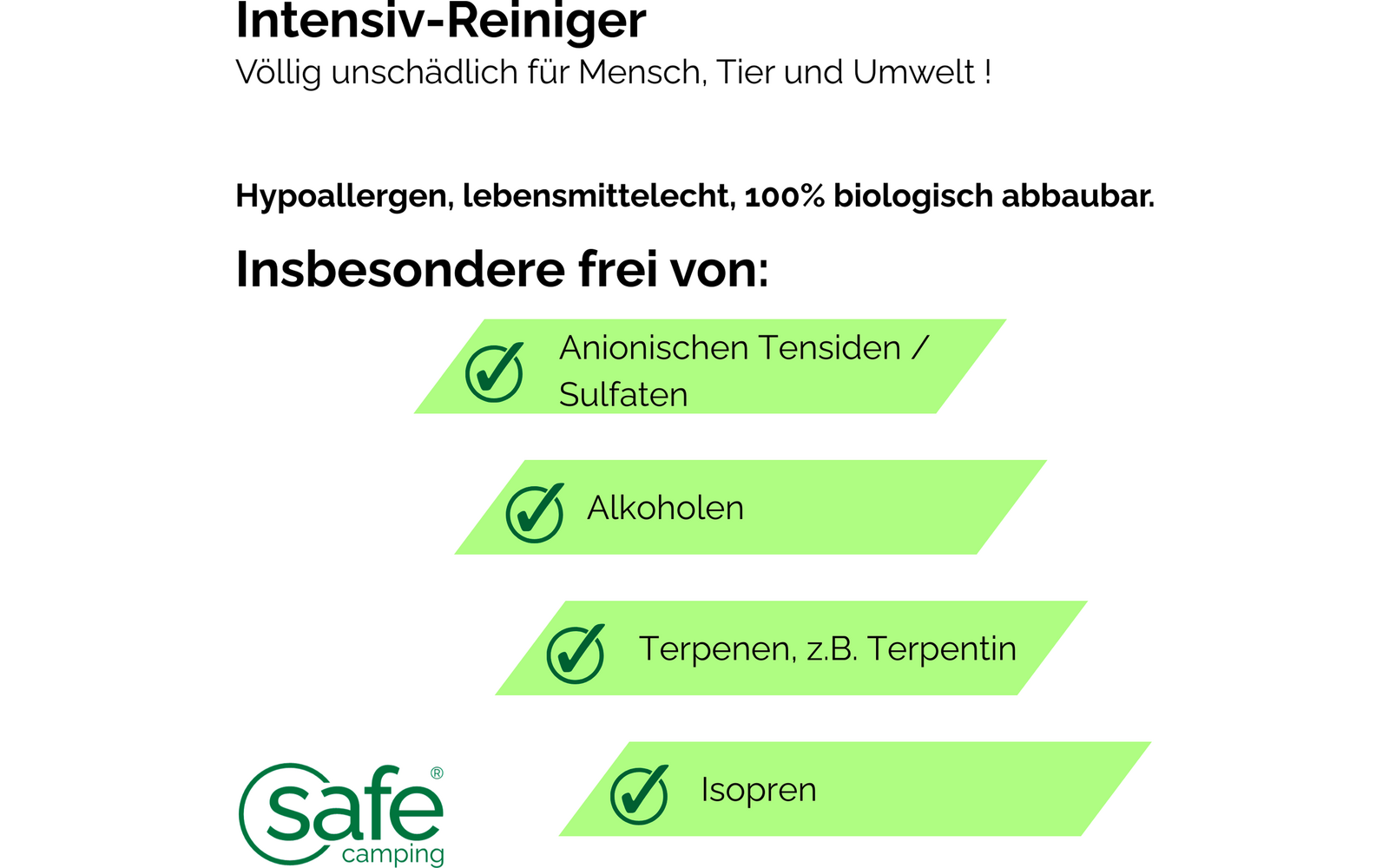 Bakside av Intensivrens for bobil og campingvogn 500 ml - Safe Camping