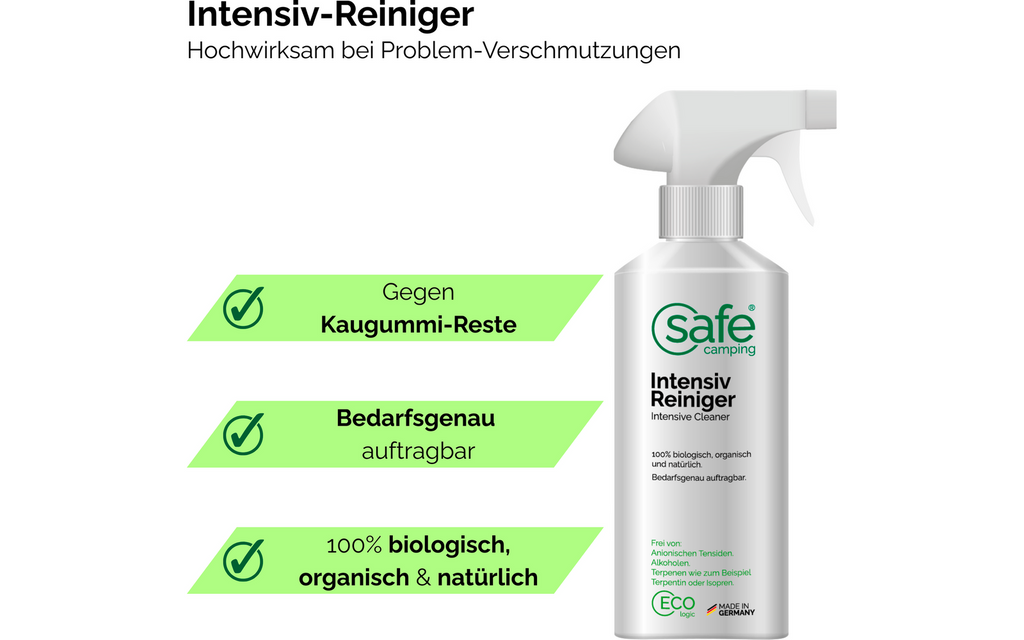 Intensivrens for bobil og campingvogn 500 ml - Safe Camping montert på flaske