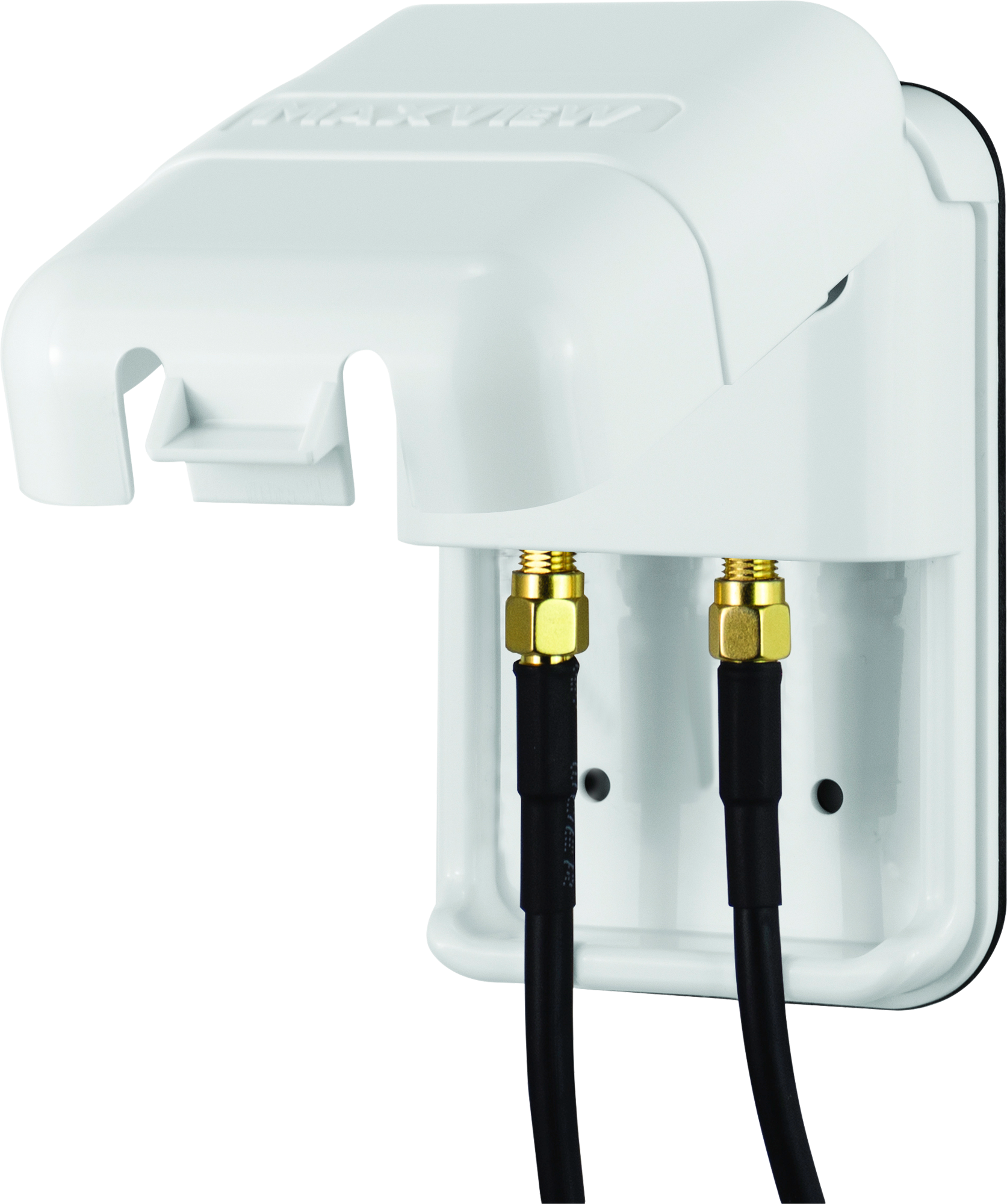 Internett utvendig kontaktboks 2x SMA hvit 13x7,5 cm - Maxview for ekstern antennetilkobling