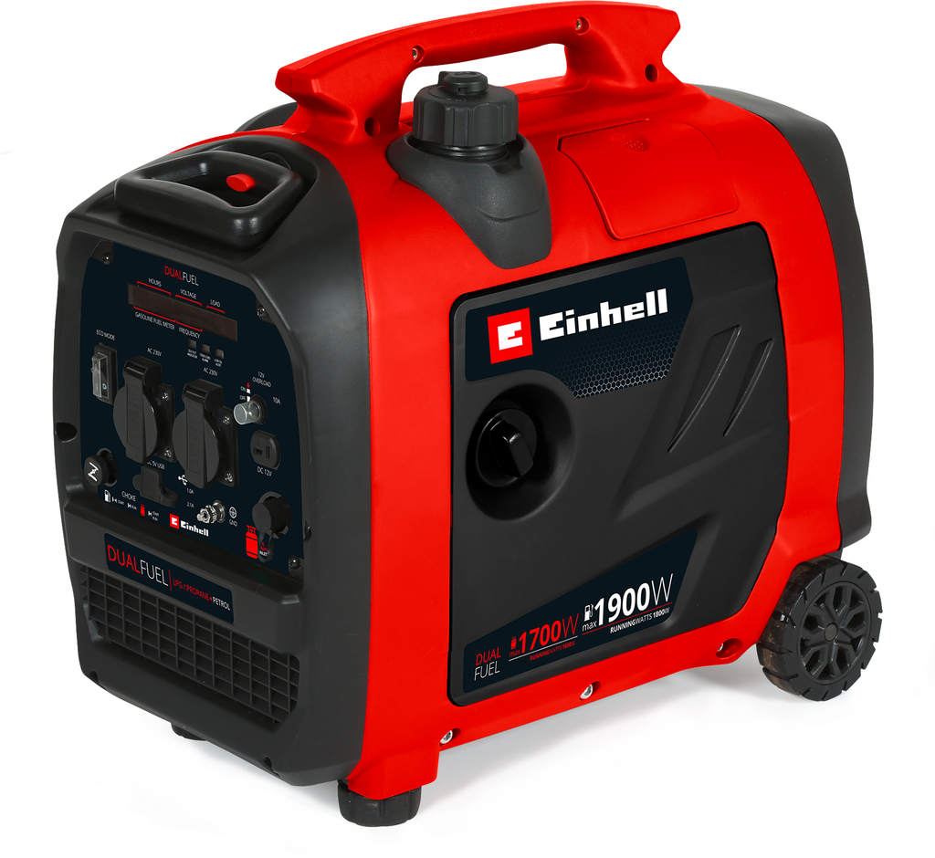 Inverter strømaggregat TE-IG 1900 DF bensin/gass front