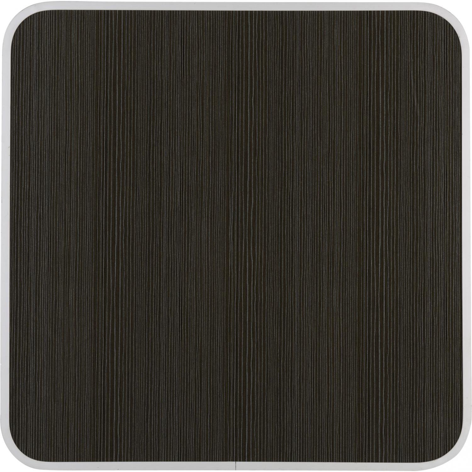 Iseo bordplate for krakk MDF med aluminiumskant i brun farge, forfra