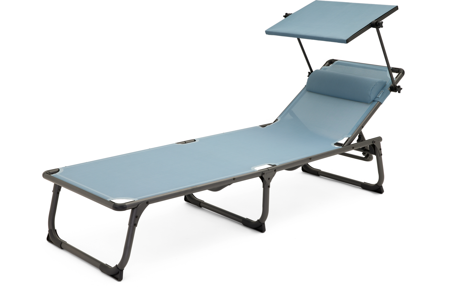 Montert Iseo solseng blå 188x58 cm med justerbar ryggstøtte