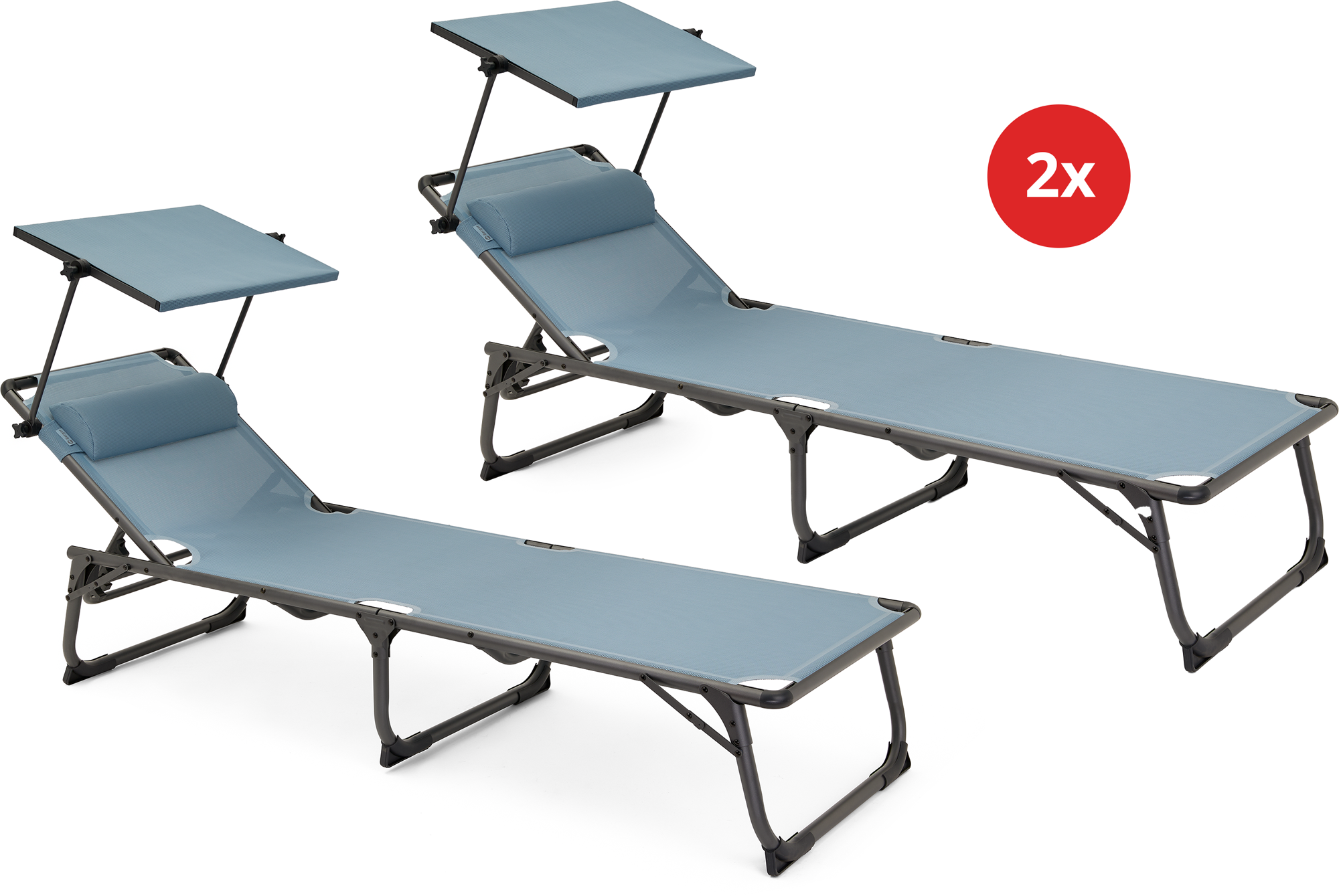 Iseo solseng blå 2-pack sett forfra