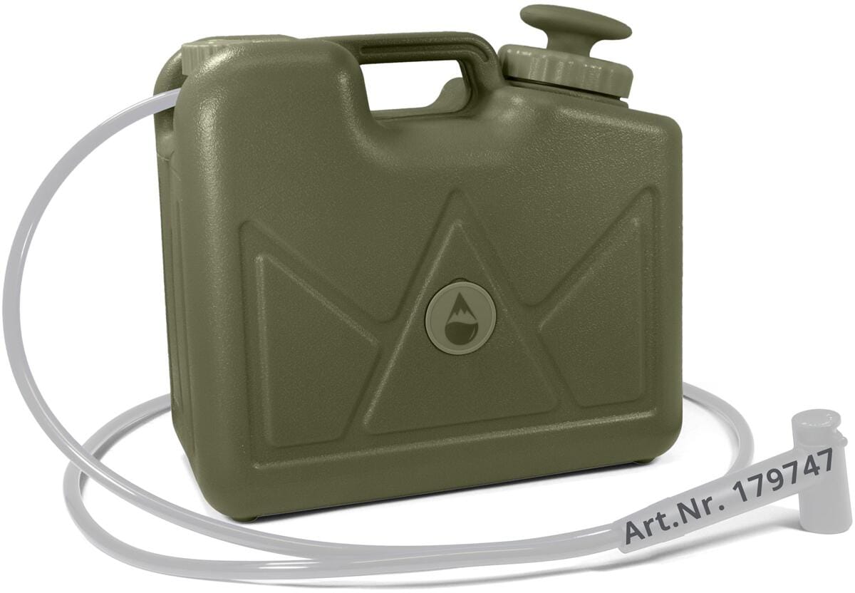 Jerrycan vannfilter 15 l med pumpe og membranfilter oppbevaring