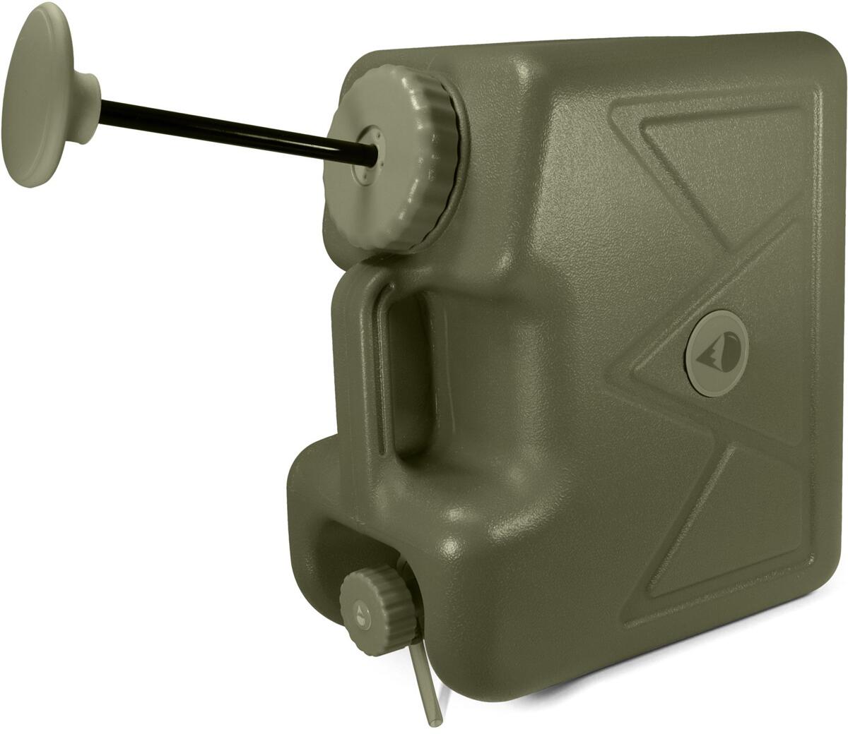 Jerrycan vannfilter 15 l med pumpe og membranfilter sammenkobling til dusj
