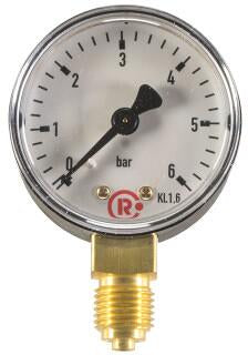 Detalj av manometer på Justerbar trykkreduserer 1-5,5 bar med manometer 10mm tigerexped