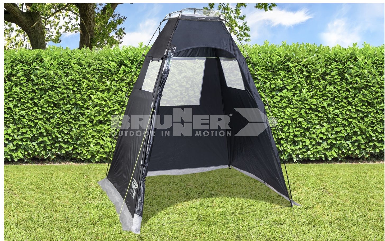 Kabinetelt Cabina Maxi NG 180x160x205 cm 4 kg montert i mørkeblå farge