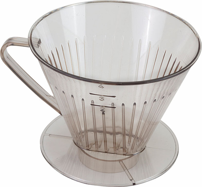 Kaffefilterholdar i kunststoff for str. 2 eller 4 Metaltex montert på kopp