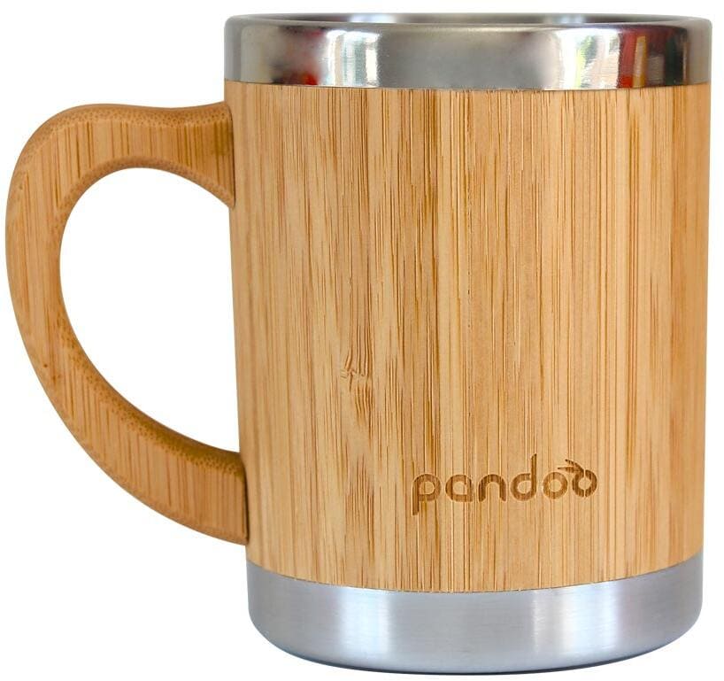 Kaffekopp i bambus og rustfritt stål 200 ml dobbeltvegg - Pandoo forfra