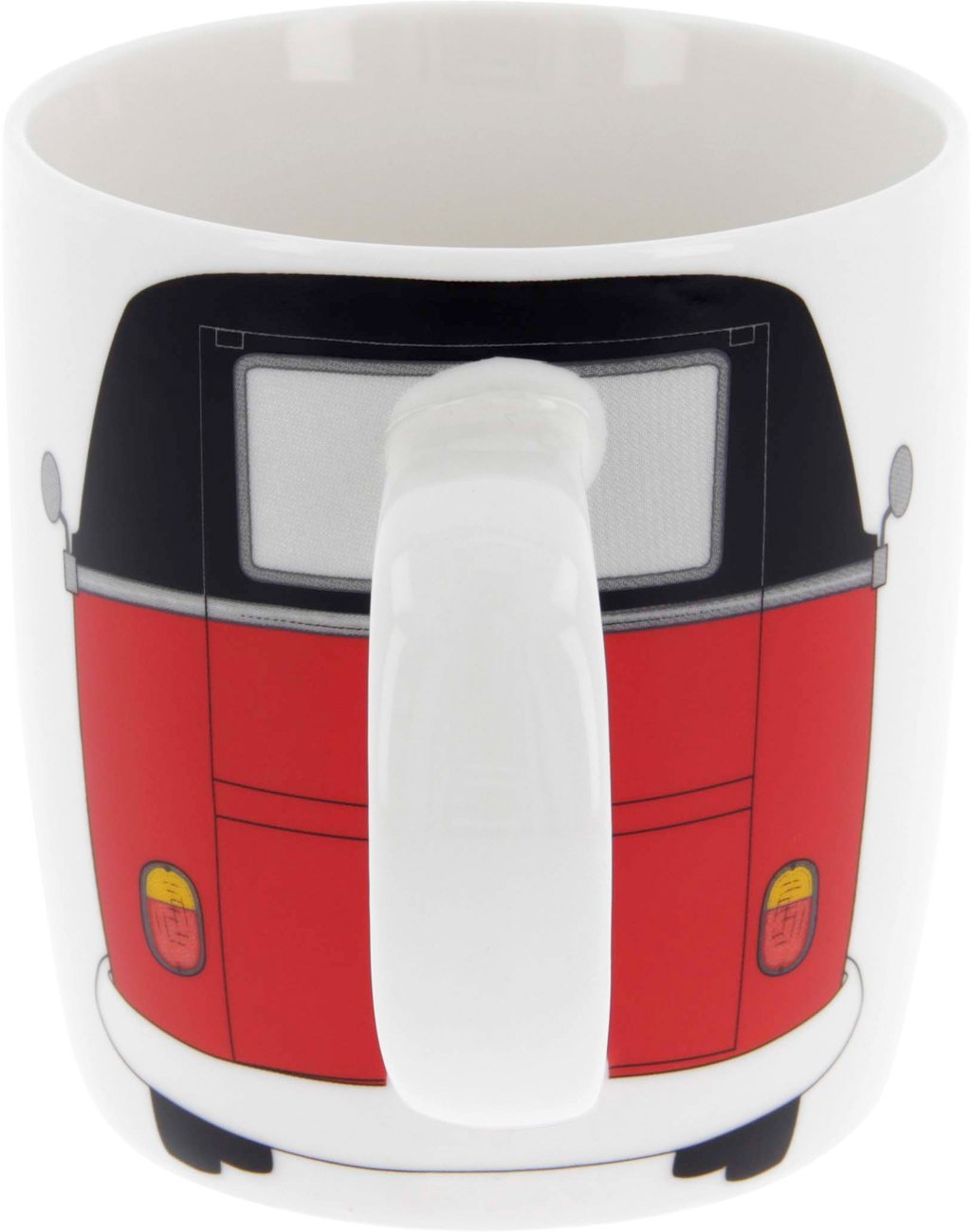 Kaffekopp T1 Bulli 370 ml rød/svart New Bone China forfra