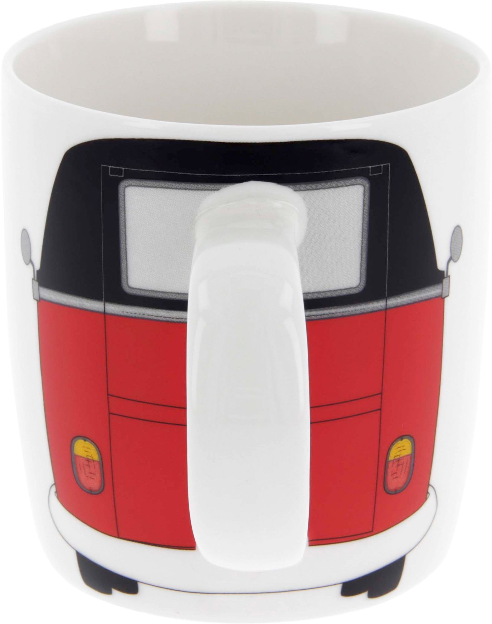 Kaffekopp T1 Bulli 370 ml rød/svart New Bone China forfra