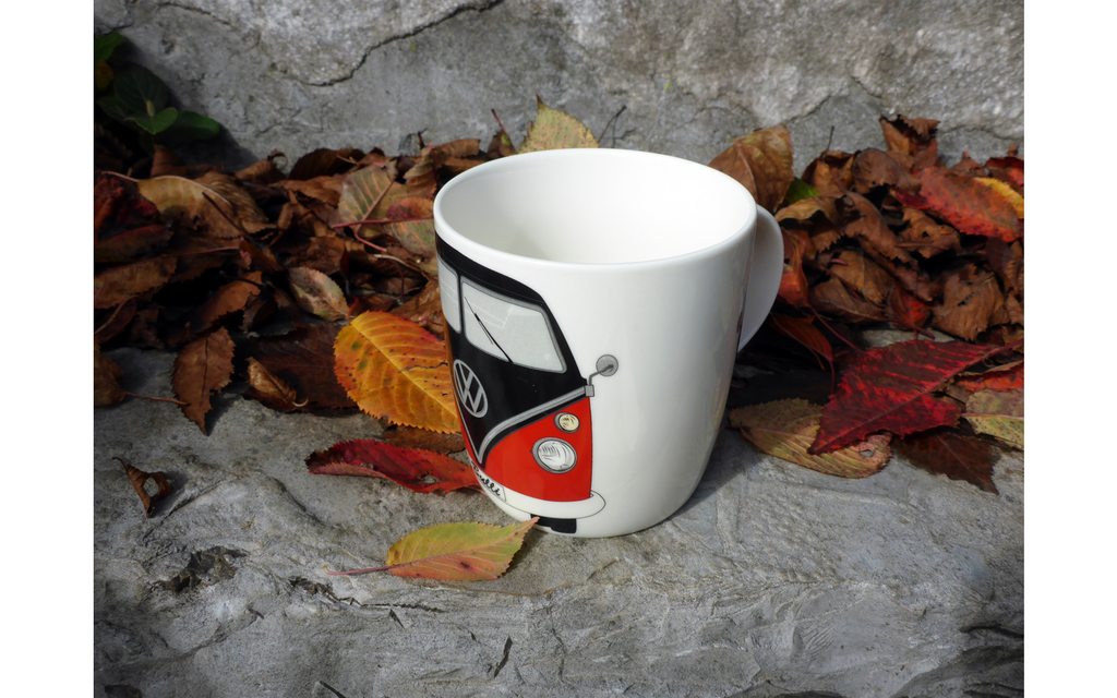 Kaffekopp T1 Bulli 370 ml rød/svart New Bone China bakside