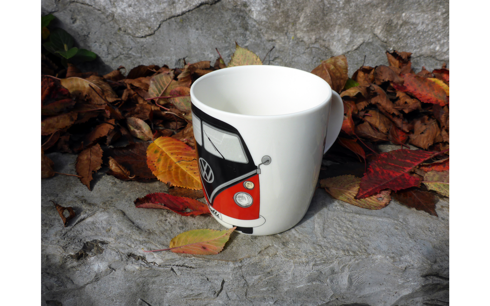 Kaffekopp T1 Bulli 370 ml rød/svart New Bone China bakside