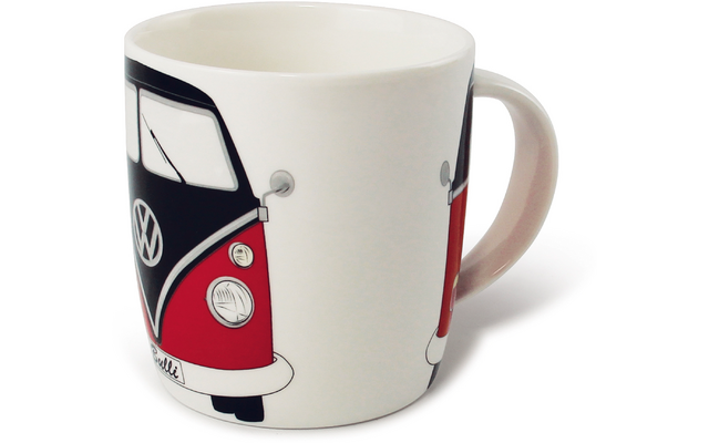 Kaffekopp T1 Bulli 370 ml rød/svart New Bone China detalj av design