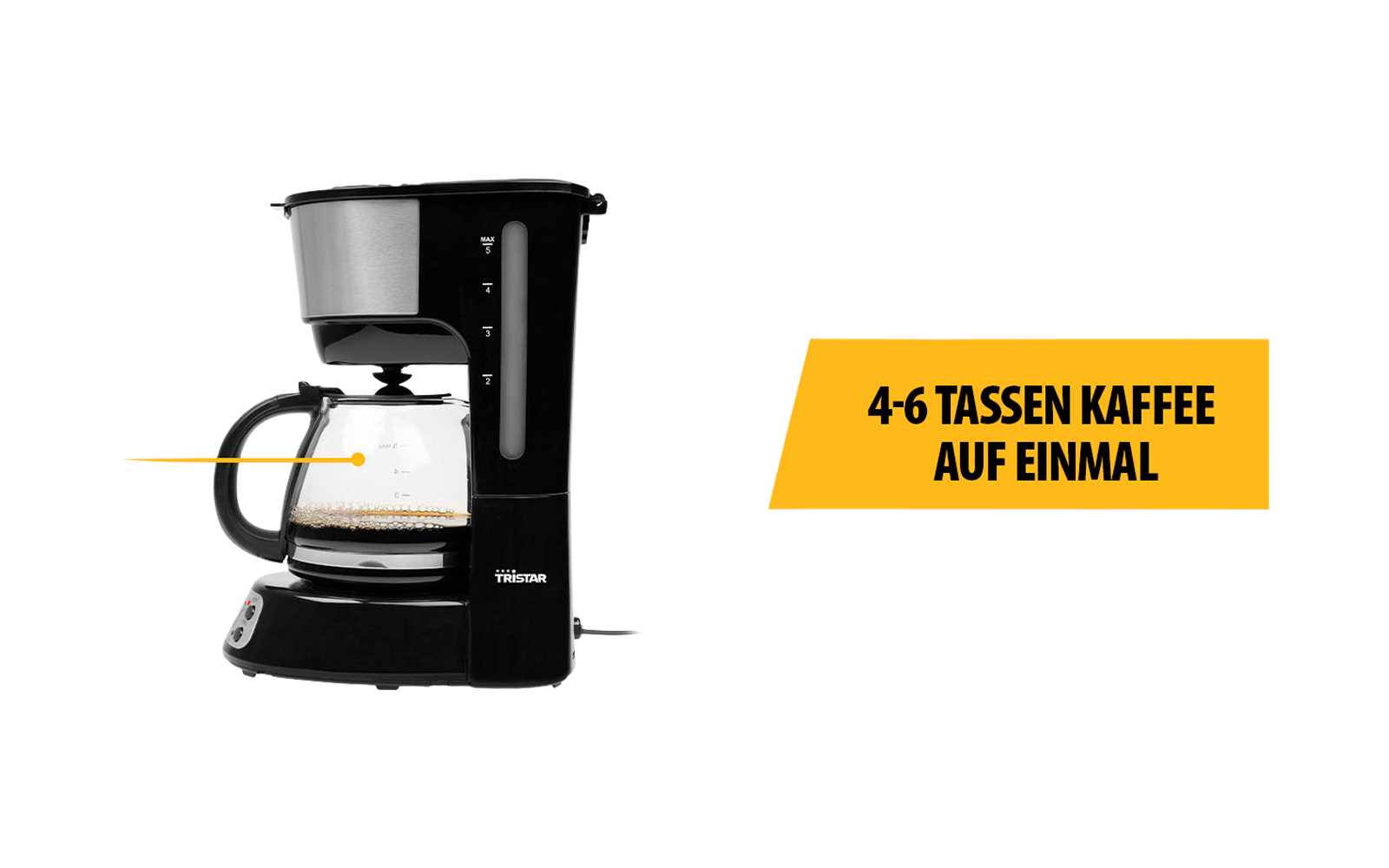 Kaffemaskin CM 1284 svart 750 ml med timer montert og klar til bruk