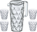 Karaffel Crystal med 4 drikkeglass 1,6 l fra Koziol forfra