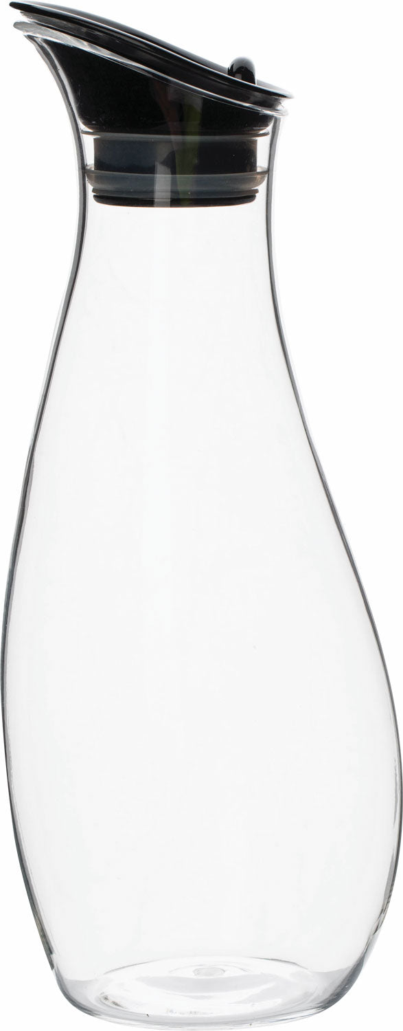 Karaffel med svingdeksel 1 liter svart - Gimex for vann eller vin