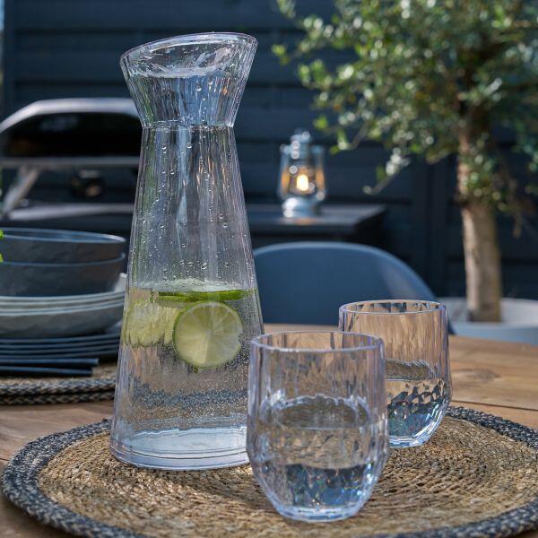 Karaffel Superglas 1,2 l med vipplokk i plast - bakside