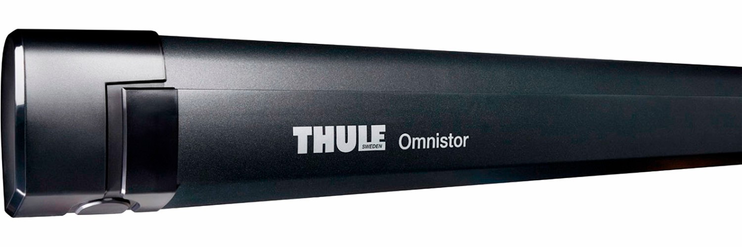 Kassettemarkise Omnistor 5200 med motor 250 cm antrasitt forfra