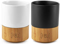 Keramikkrus med bambusunderlag 200 ml magnetfeste forfra