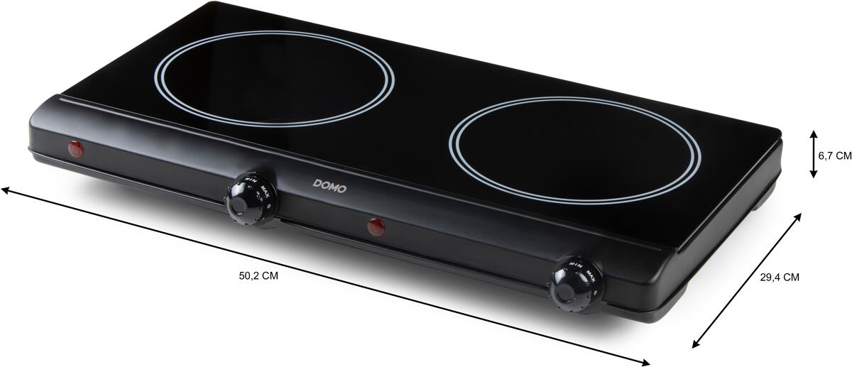 Keramisk kokeplate ECO 2 soner 2500W infrarød 50,5 cm med kontrollampe