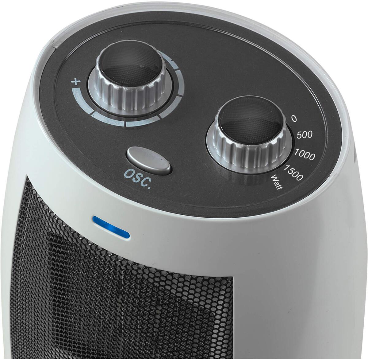 Detalj av Keramisk varmeovn Safe-T-Heater 1500 kontrollpanel