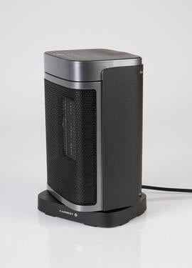 Nærbilde av keramisk varmevifte Andro 230V 1500W med fjernkontroll kontrollpanel