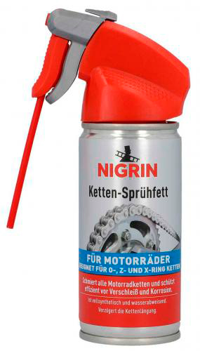 Kjedespray hvit for motorsykkelkjeder 100 ml - Nigrin forfra