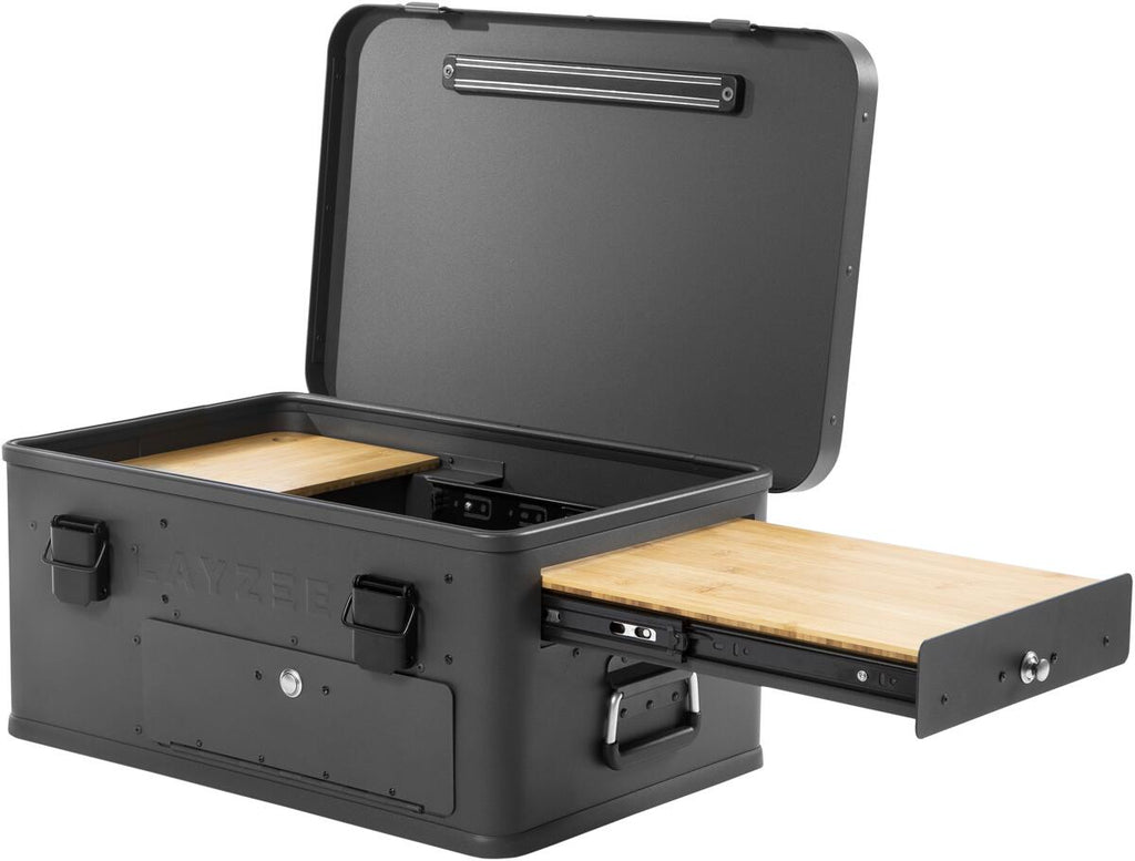 Kjøkkenboks Junior aluminium 60x40x27cm med vindbeskyttelse forfra