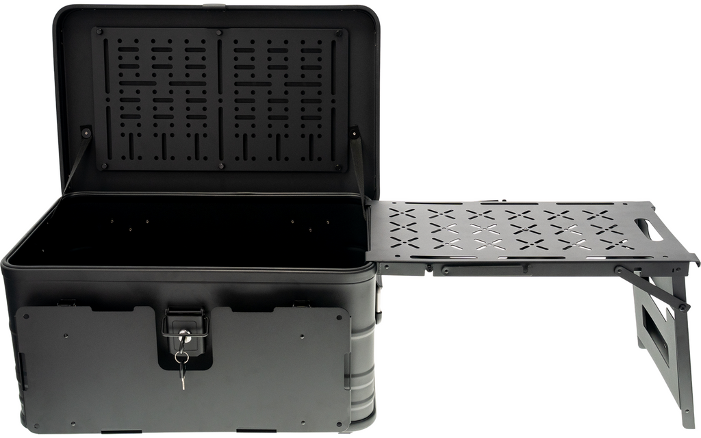 Kjøkkenboks Santiago med separat sidebord i aluminium - Camplife detalj av sidebord