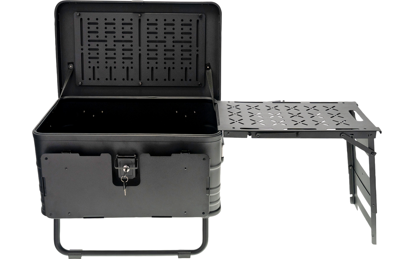 Kjøkkenboks Santiago med separat sidebord i aluminium - Camplife boks inni