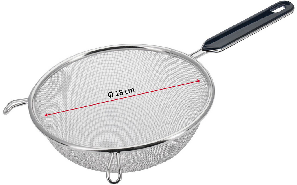 Kjøkkensil finmasket ø 18 cm rustfritt stål Westmark med opphengskrok