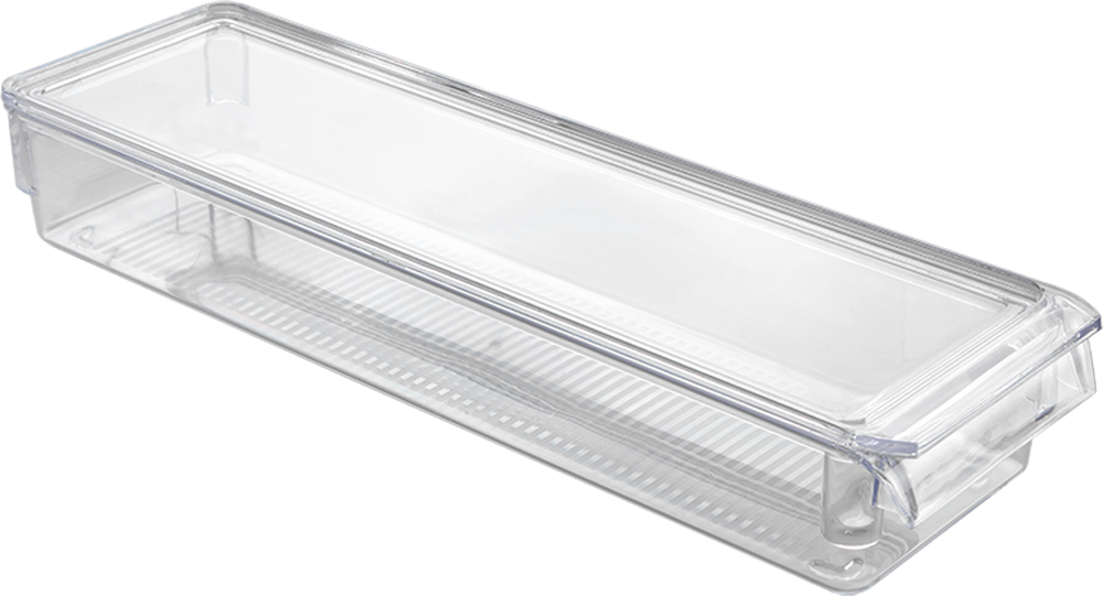 Kjøleskapsorganisator Frigo-System med lokk 10x36x5 cm forfra
