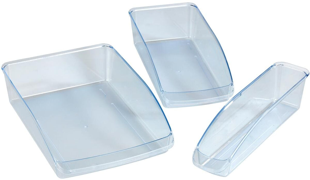 Kjøleskapsorganiser 3-delers sett i plast 22,5x8x33 cm - Wenko forfra