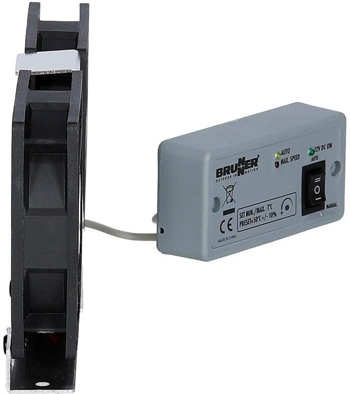 Detalj av Kjøleskapvifte dobbel med monteringspanel 12V 300 m³/h