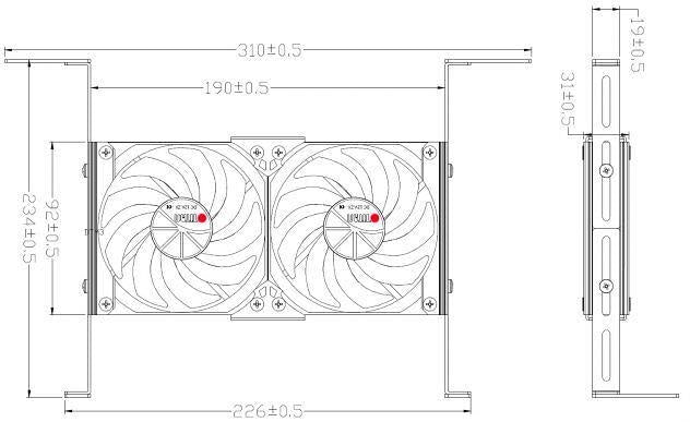 Detalj av Kjøleskapvifte SC09 dobbel 12/24V aluminium - Titan